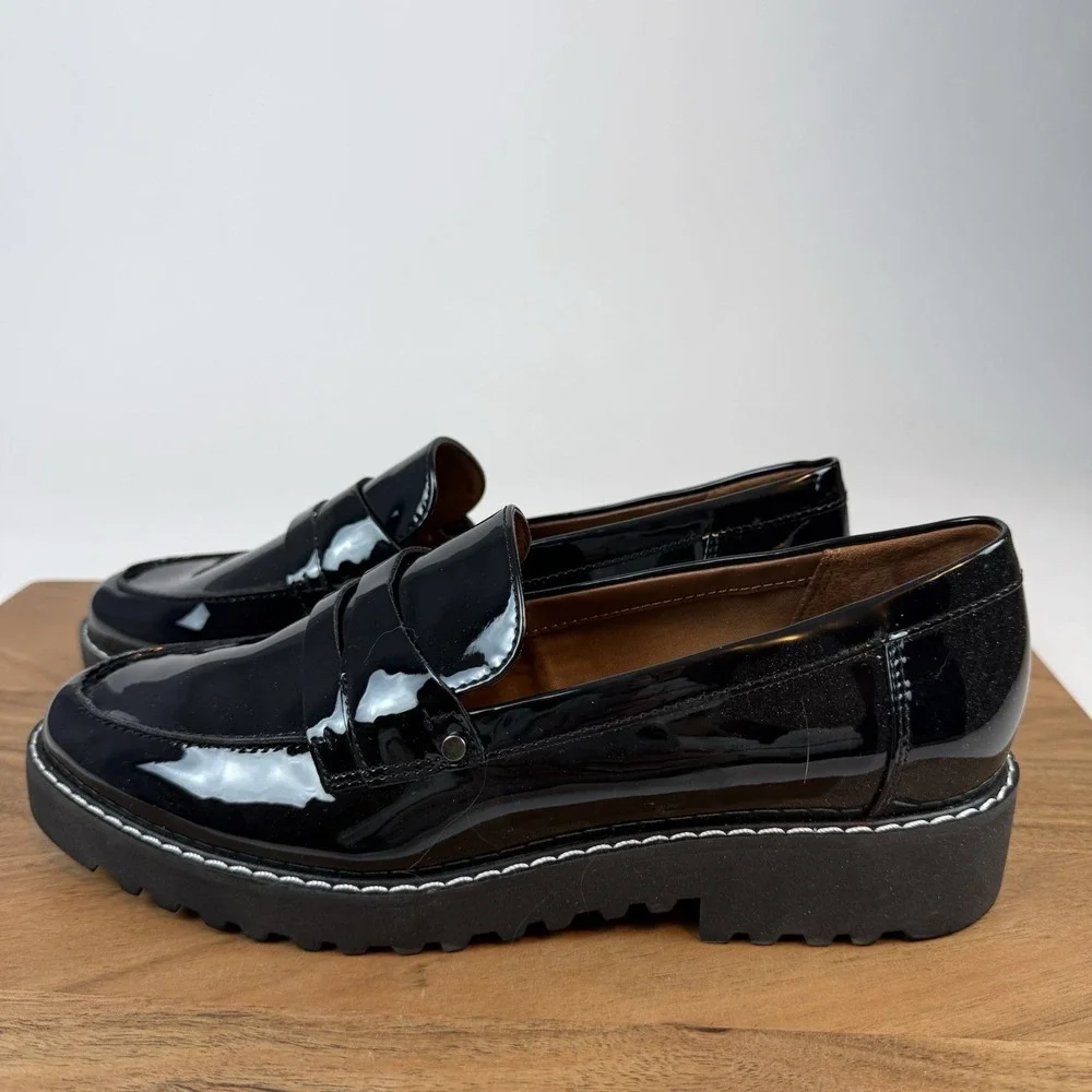 New NWOB‎ Womens Franco Sarto Cassandra Patent Penny Loafers Size 8 M